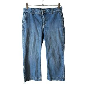 Christopher & Banks Women's Jeans Wide Leg Cropped Stretch Light Wash Size 6